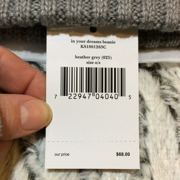 ♠️ Kate Spade In Your Dreams Gray Beanie - Picture 3 of 3